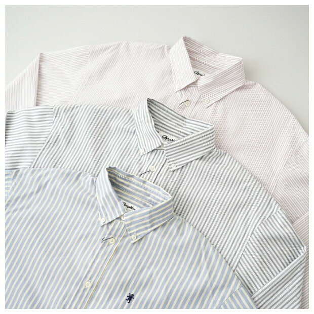 ジムフレックスストライプコットンボタンダウンシャツ(GY-B0198MTS)MULTISTRIPESHORTB.D.SHIRTL/SGymphlex(レディース)【2024春夏】*送料無料*【後払い決済不可】*