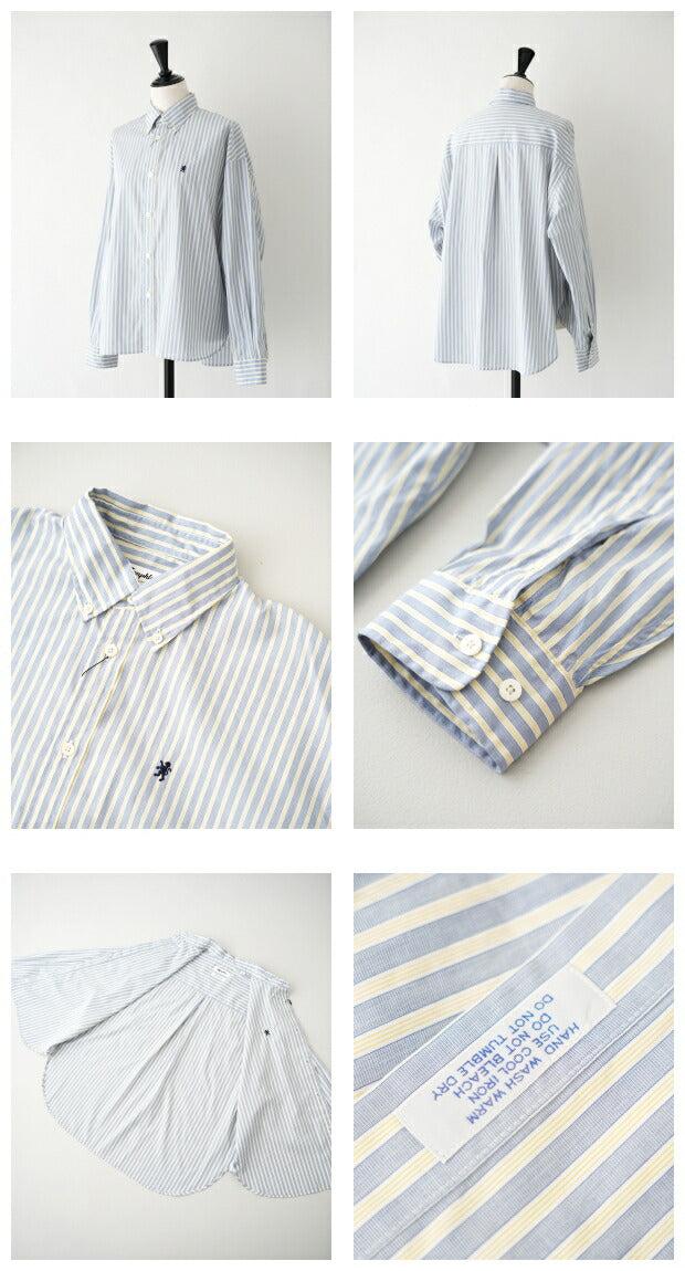 ジムフレックスストライプコットンボタンダウンシャツ(GY-B0198MTS)MULTISTRIPESHORTB.D.SHIRTL/SGymphlex(レディース)【2024春夏】*送料無料*【後払い決済不可】*