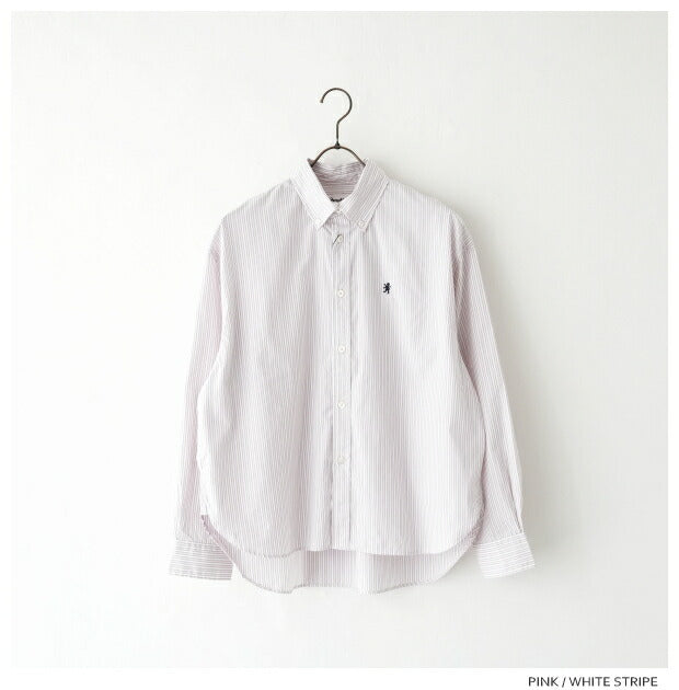 ジムフレックスストライプコットンボタンダウンシャツ(GY-B0198MTS)MULTISTRIPESHORTB.D.SHIRTL/SGymphlex(レディース)【2024春夏】*送料無料*【後払い決済不可】*