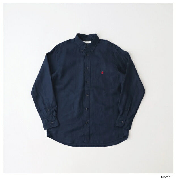 ジムフレックスリネンクロスB/Dシャツ(GY-B0196KLS)LINENCLOTHB.D.SHIRTL/SGymphlex(メンズ)【2024春夏】*送料無料*【後払い決済不可】*