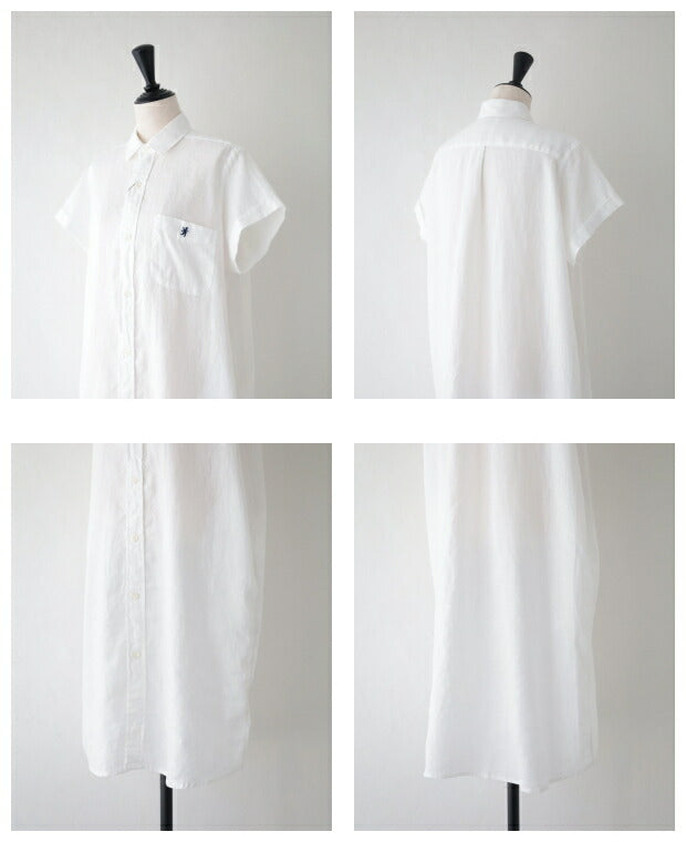 ジムフレックスリネンクロスレギュラーカラーシャツワンピース(GY-B0243KLS)LINENCLOTHREGULARCOLLARSHIRTDRESSGymphlex(レディース)【2024春夏】*送料無料*【後払い決済不可】*