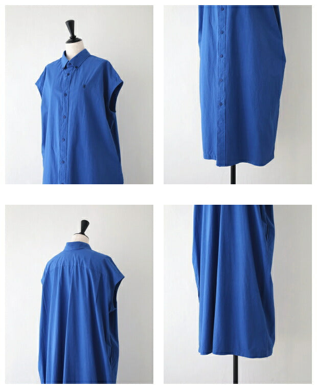 ジムフレックスコットンスリーブレスボタンダウンシャツワンピース(GY-B0246TYO)TYPEWRITERWASHERSLEEVELESSB.D.SHIRTDRESSGymphlex(レディース)【2024春夏】*送料無料*【後払い決済不可】*