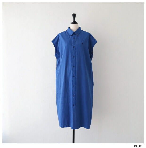 ジムフレックスコットンスリーブレスボタンダウンシャツワンピース(GY-B0246TYO)TYPEWRITERWASHERSLEEVELESSB.D.SHIRTDRESSGymphlex(レディース)【2024春夏】*送料無料*【後払い決済不可】*