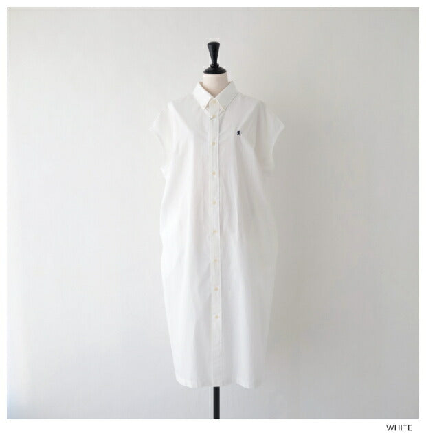 ジムフレックスコットンスリーブレスボタンダウンシャツワンピース(GY-B0246TYO)TYPEWRITERWASHERSLEEVELESSB.D.SHIRTDRESSGymphlex(レディース)【2024春夏】*送料無料*【後払い決済不可】*