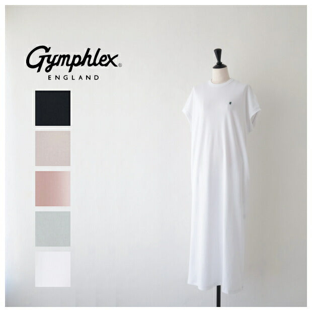 ジムフレックスインターロッククルーネックスリーブレスワンピース(GY-C0325FLK)60/-INTERLOCKCREWNECKSLEEVELESSDRESSSGymphlex(レディース)【2024春夏】*送料無料*【後払い決済不可】*