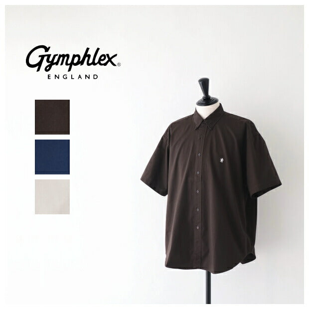 ジムフレックスツイルバイオウォッシュ半袖ボタンダウンシャツ(GY-B0248BIT)TWILLBIOWASHB.D.SHIRTS/SGymphlex(メンズ)【2024春夏】*送料無料*【後払い決済不可】*