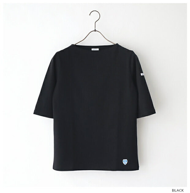 オーシバルコットンボートネック5分袖Tシャツ(OR-C0136BFJ)40/2JERSEYBOATNECKH/SP.O.ORCIVAL(レディース)【2024春夏】*送料無料*【後払い決済不可】*