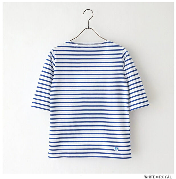 オーシバルコットンボートネック5分袖Tシャツ(OR-C0136BFJ)40/2JERSEYBOATNECKH/SP.O.ORCIVAL(レディース)【2024春夏】*送料無料*【後払い決済不可】*