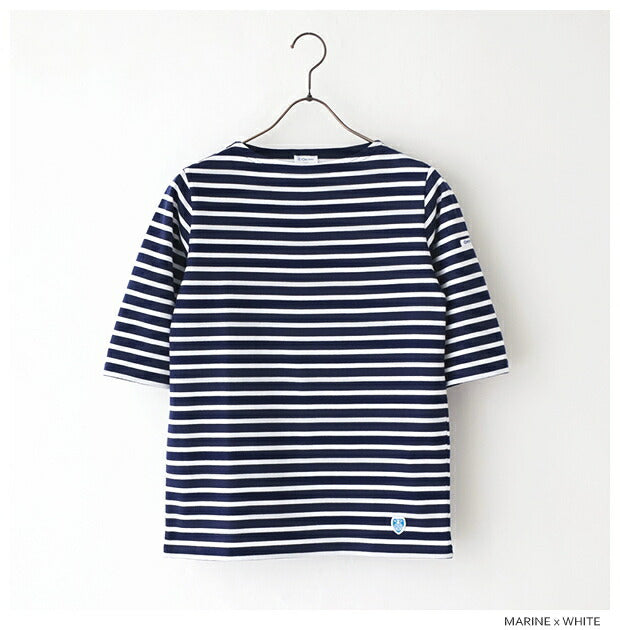 オーシバルコットンボートネック5分袖Tシャツ(OR-C0136BFJ)40/2JERSEYBOATNECKH/SP.O.ORCIVAL(レディース)【2024春夏】*送料無料*【後払い決済不可】*