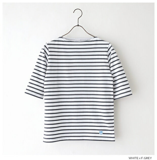 オーシバルコットンボートネック5分袖Tシャツ(OR-C0136BFJ)40/2JERSEYBOATNECKH/SP.O.ORCIVAL(レディース)【2024春夏】*送料無料*【後払い決済不可】*