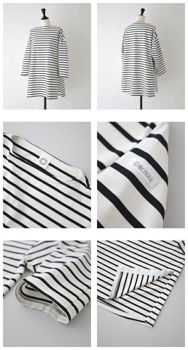 オーシバルワイドボートネックチュニックカットソー(OR-C0339MER)COTTONMERCERIZINGSTRIPEWIDEBOATNECKP.O.ORCIVAL(レディース)【2024春夏】*送料無料*【後払い決済不可】*