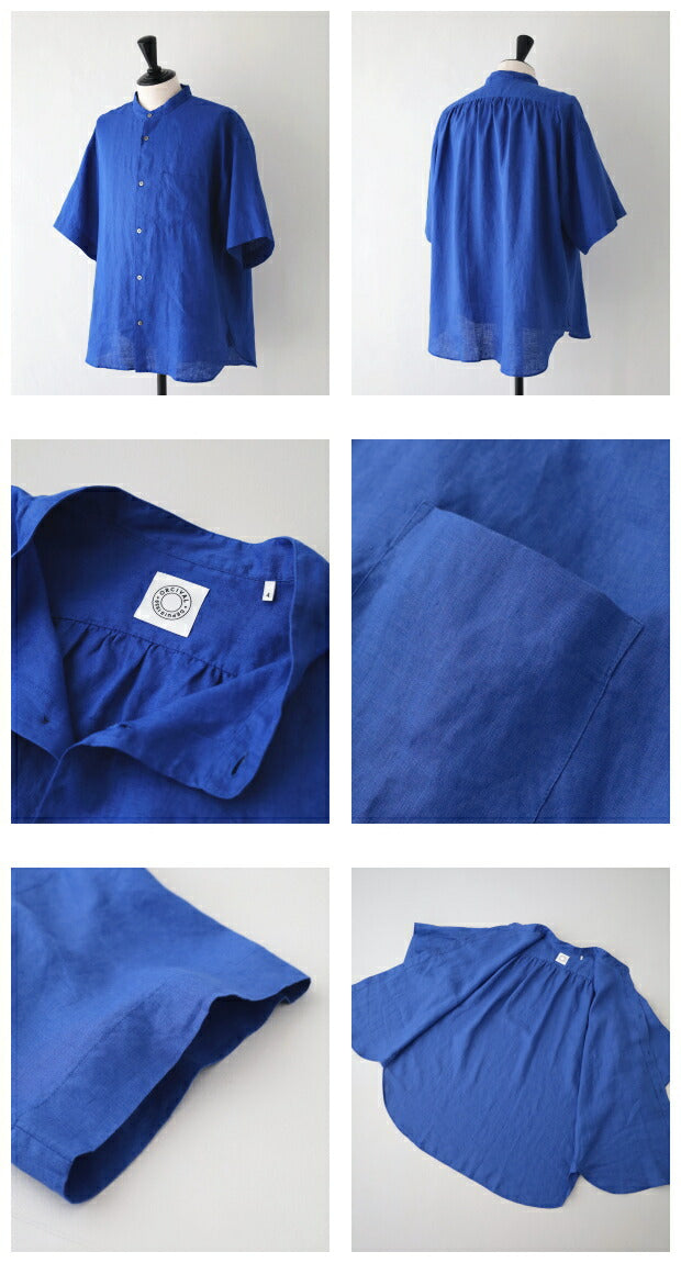オーシバルリネンバックギャザーシャツ(OR-B0269YLF)70sLINENBANDCOLLARS/SSHIRTORCIVAL(メンズ)【2024春夏】*送料無料*【後払い決済不可】*