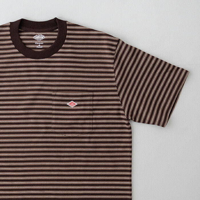 ダントンコットンポリエステルボーダーポケットTシャツ(DT-C0198TCB)T/COPENENDJERSEYPOCKETT-SHIRTDANTON(メンズ)【2024春夏】*送料無料*【後払い決済不可】*