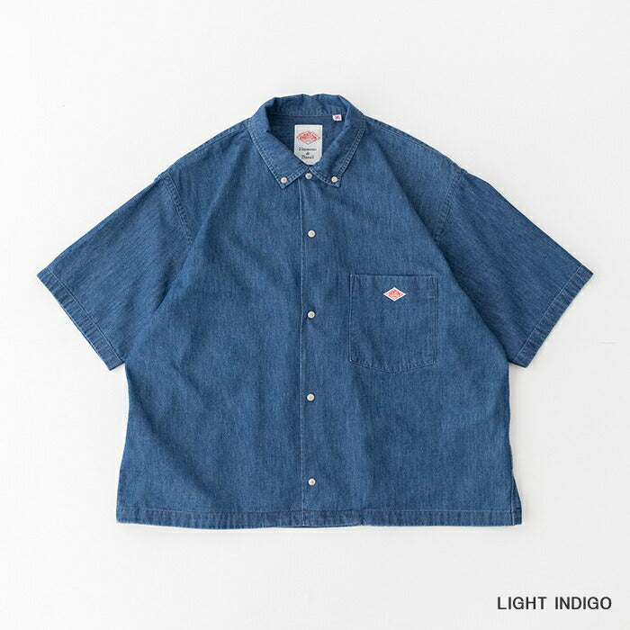 ダントンデニムダンガリードットボタンボタンダウン半袖シャツ(DT-B0336DUG)DENIMDUNGAREEDOTBUTTONB.D.SHORTSHIRTS/SDANTON(レディース)【2025春夏】*送料無料*【後払い決済不可】*