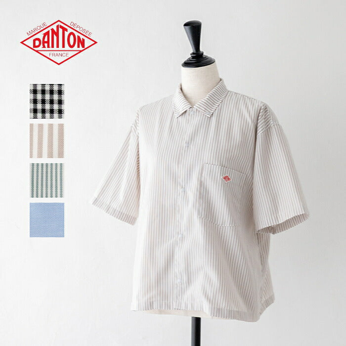ダントンバンドカラーシャツ(DT-B0279OXP)OXFORDPLAIDBANDCOLLARSHIRTL/SDANTON(レディース)【2024春夏】*送料無料*【後払い決済不可】*