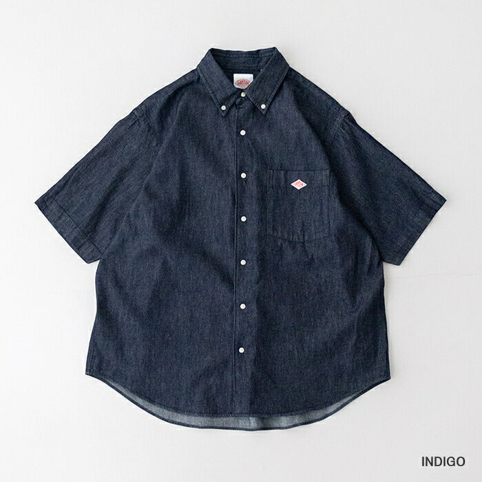 ダントンデニムダンガリードットボタンボタンダウン半袖シャツ(DT-B0337DUG)DENIMDUNGAREEDOTBUTTONB.D.SHIRTS/SDANTON(メンズ)【2025春夏】*送料無料*【後払い決済不可】*