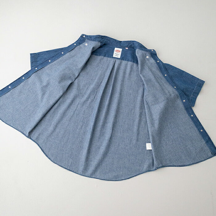 ダントンデニムダンガリードットボタンボタンダウン半袖シャツ(DT-B0337DUG)DENIMDUNGAREEDOTBUTTONB.D.SHIRTS/SDANTON(メンズ)【2025春夏】*送料無料*【後払い決済不可】*