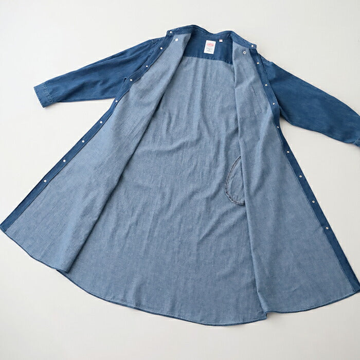 ダントンデニムダンガリーボタンダウンシャツワンピース(DT-B0294DUG)DENIMDUNGAREEDOTBUTTONB.D.LONGSHIRTL/SDANTON(レディース)【2025春夏】*送料無料*【後払い決済不可】*