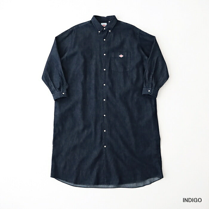 ダントンデニムダンガリーボタンダウンシャツワンピース(DT-B0294DUG)DENIMDUNGAREEDOTBUTTONB.D.LONGSHIRTL/SDANTON(レディース)【2025春夏】*送料無料*【後払い決済不可】*