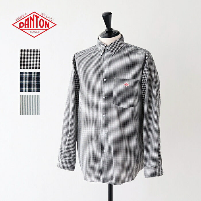 ダントンタイプライターストライプハーフジップシャツ(DT-B0233STY)TYPEWRITERSTRIPEHALFZIPSHIRTDANTON(メンズ)【2024春夏】*送料無料*【後払い決済不可】*