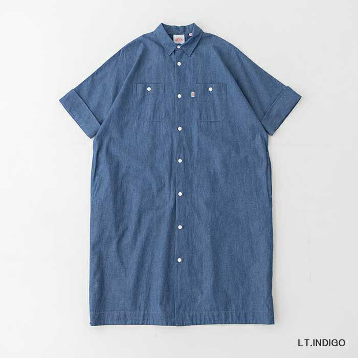 ダントンデニムダンガリーボタンダウンシャツワンピース(DT-B0294DUG)DENIMDUNGAREEDOTBUTTONB.D.LONGSHIRTL/SDANTON(レディース)【2025春夏】*送料無料*【後払い決済不可】*