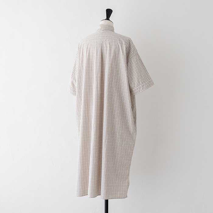 ダントンコットン半袖シャツチェックワンピース(JD-3655CPP)COTTONPOPLINPLAIDP.ODRESSS/SDANTON(レディース)【2024春夏】*送料無料*【後払い決済不可】*