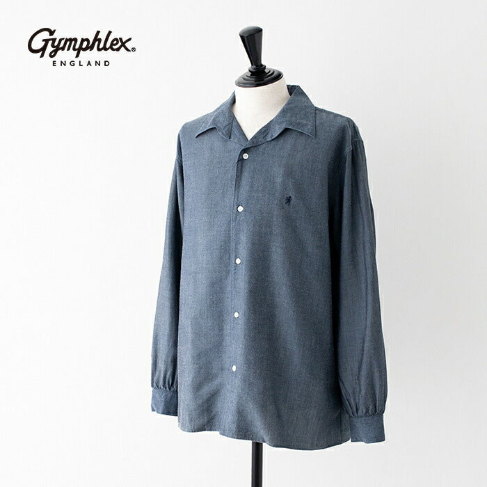 ジムフレックスストライプギャザードカラー長袖シャツ(GY-B0312LSI)BROADSTRIPEGATHEREDCOLLARSHIRTL/SGYMPHLEX(レディース)【2024秋冬】*送料無料*【後払い決済不可】*