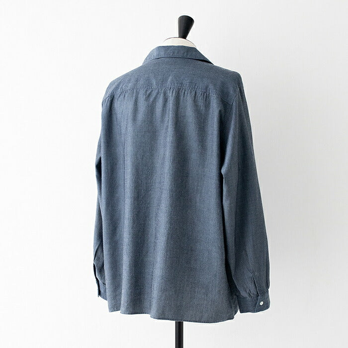 ジムフレックスストライプギャザードカラー長袖シャツ(GY-B0312LSI)BROADSTRIPEGATHEREDCOLLARSHIRTL/SGYMPHLEX(レディース)【2024秋冬】*送料無料*【後払い決済不可】*