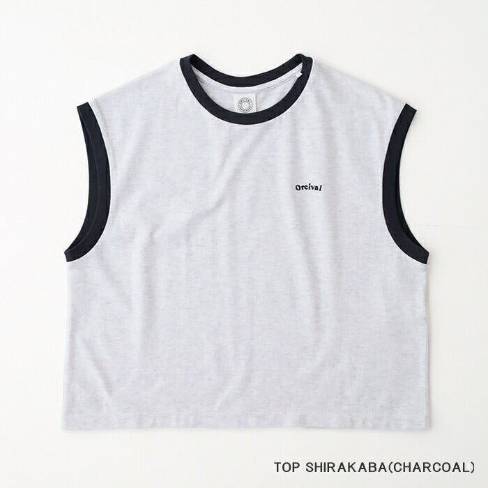オーシバルコットンスリーブレスリンガーTシャツ(OR-C0420CYS)40/2COMBEDYARNSINGLEJERSEYEMBROIDERYSLEEVELESST-SHIRTORCIVAL(レディース)【2025春夏】*送料無料*【後払い決済不可】*
