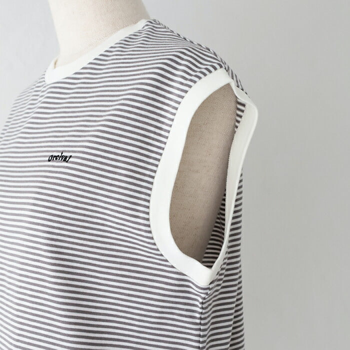 オーシバルコットンスリーブレスリンガーTシャツ(OR-C0420CYS)40/2COMBEDYARNSINGLEJERSEYEMBROIDERYSLEEVELESST-SHIRTORCIVAL(レディース)【2025春夏】*送料無料*【後払い決済不可】*
