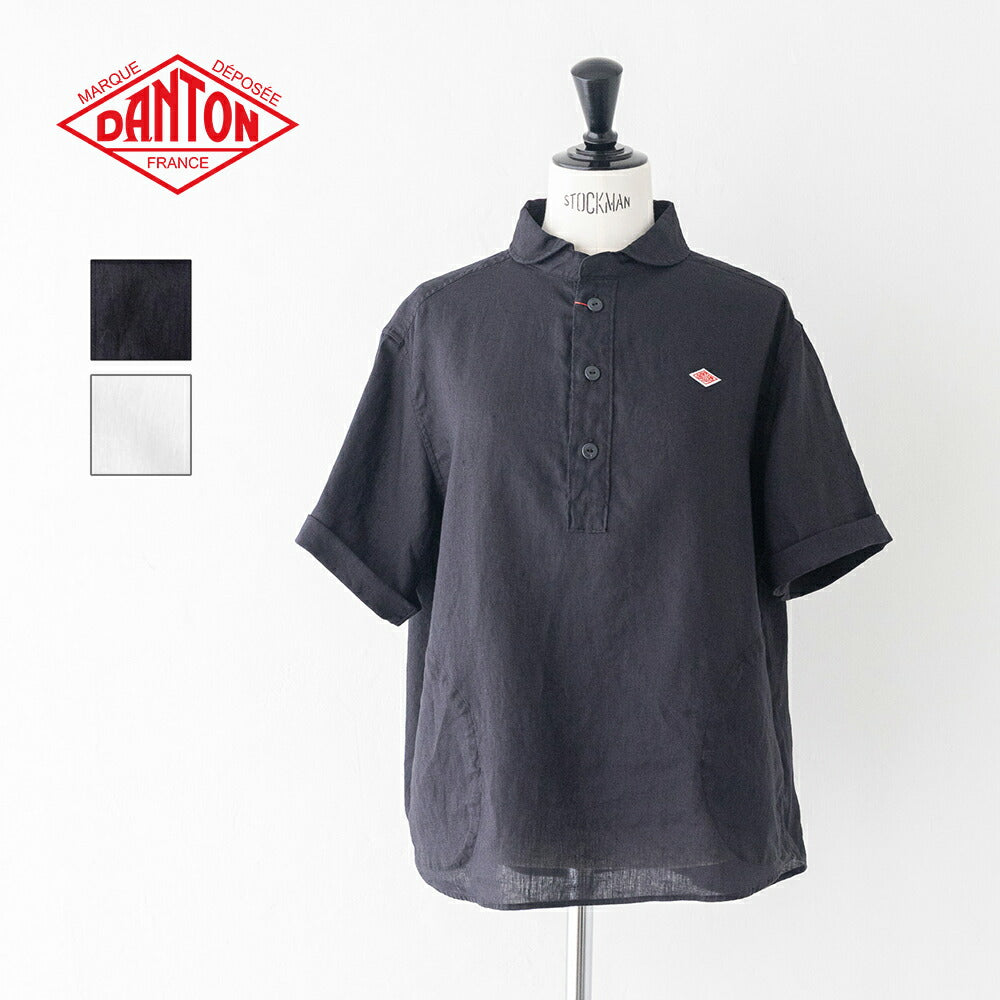 ダントンリネン丸襟半袖プルオーバーシャツ(DT-B0283FLI)LINENCLOTHROUNDCOLLARP.OSHIRTS/SDANTON(レディース)【2026春夏】*送料無料*【後払い決済不可】*