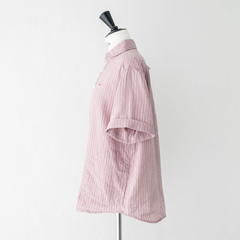 ダントンリネンコットン丸襟半袖プルオーバーシャツ(DT-B0283LCT)L/CSTRIPEROUNDCOLLARP.OSHIRTS/SDANTON(レディース)【2026春夏】*送料無料*【後払い決済不可】*