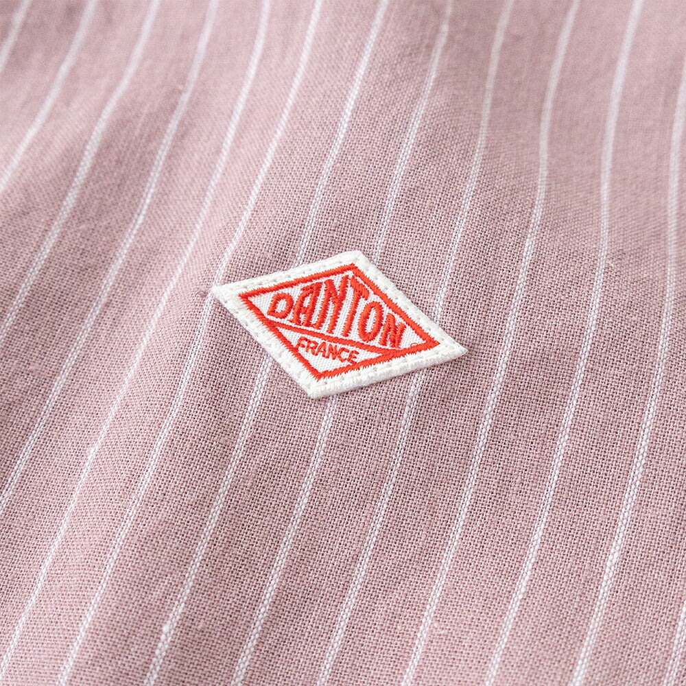 ダントンリネンコットン丸襟半袖プルオーバーシャツ(DT-B0283LCT)L/CSTRIPEROUNDCOLLARP.OSHIRTS/SDANTON(レディース)【2026春夏】*送料無料*【後払い決済不可】*