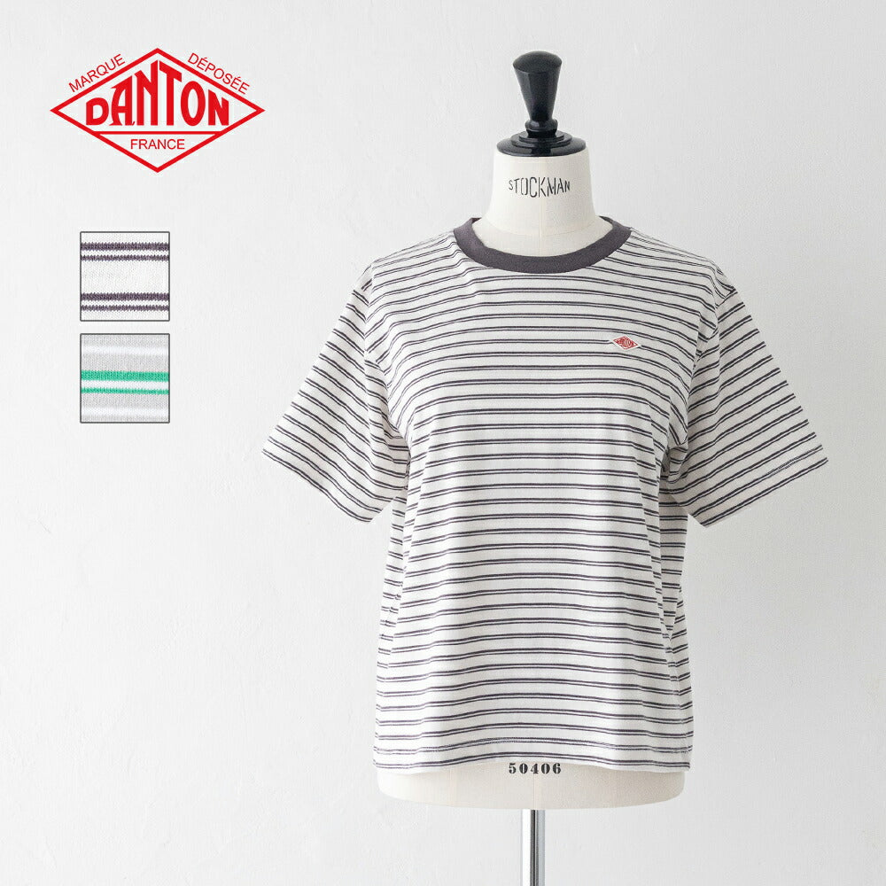 ダントンコットン天竺ボーダーショートTシャツ(DT-C0404CJJ)16/-JERSEYSHORTT-SHIRTDANTON(レディース)【2026春夏】*送料無料*【後払い決済不可】*