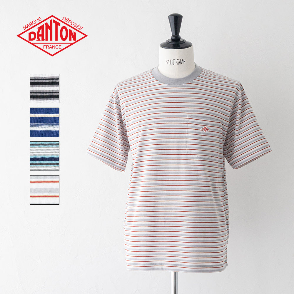 コットンポリエステル<br> ボーダーポケットTシャツ <br>(DT-C0198 TCB)<br>(メンズ)
