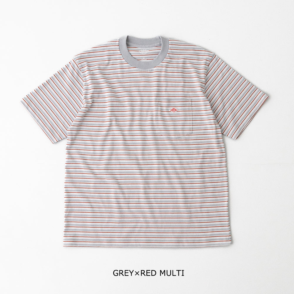 コットンポリエステル<br> ボーダーポケットTシャツ <br>(DT-C0198 TCB)<br>(メンズ)
