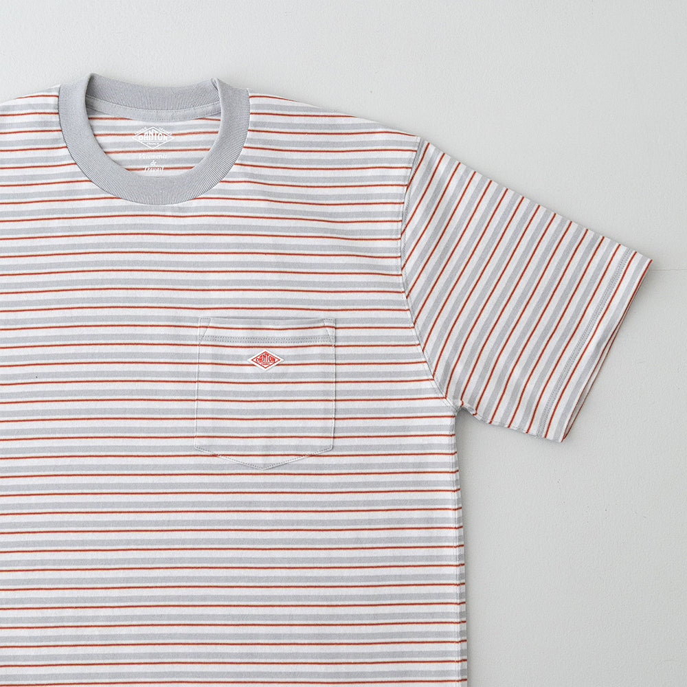 コットンポリエステル<br> ボーダーポケットTシャツ <br>(DT-C0198 TCB)<br>(メンズ)