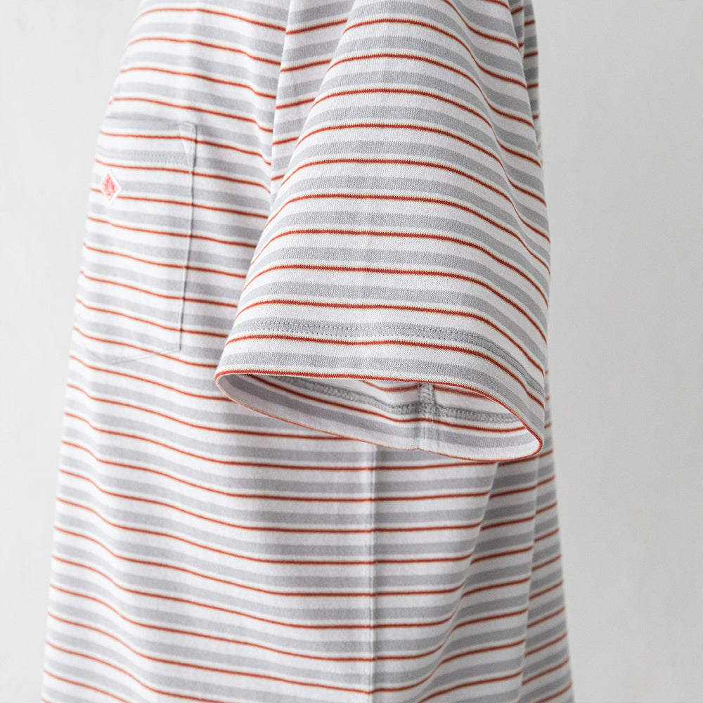 コットンポリエステル<br> ボーダーポケットTシャツ <br>(DT-C0198 TCB)<br>(メンズ)