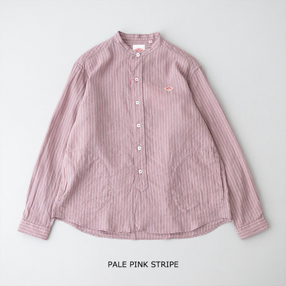 リネンコットン <BR>ストライプ<BR> バンドカラー シャツ L/S <BR>(DT-B0279 LCT) <BR>(レディース)<BR>【2026春夏】