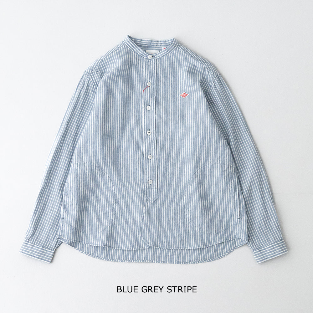 リネンコットン <BR>ストライプ<BR> バンドカラー シャツ L/S <BR>(DT-B0279 LCT) <BR>(レディース)<BR>【2026春夏】