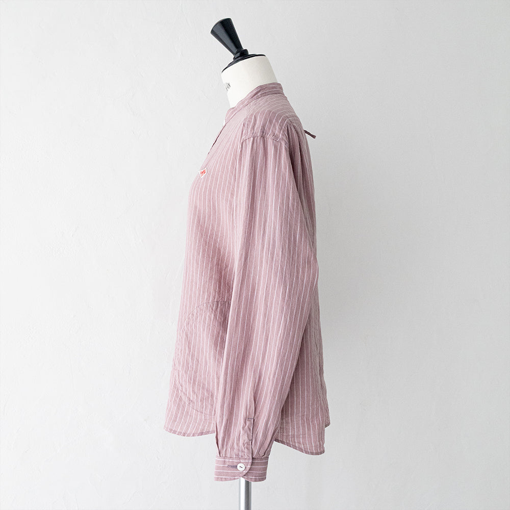 リネンコットン <BR>ストライプ<BR> バンドカラー シャツ L/S <BR>(DT-B0279 LCT) <BR>(レディース)<BR>【2026春夏】