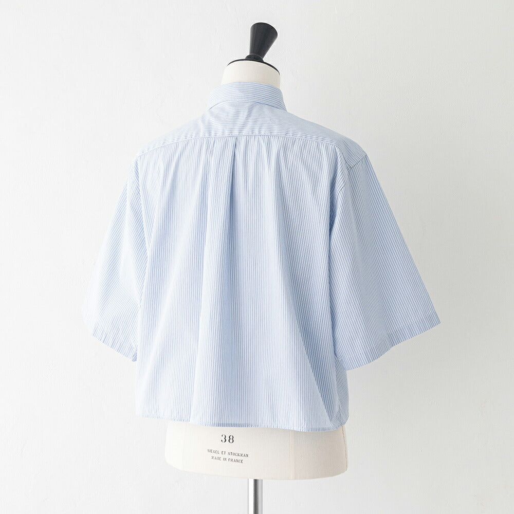 ジムフレックスコットンブロードショートボタンダウン半袖シャツSTRIPE(GY-B0367CBK)80/2STRIPESHORTB.D.SHIRTS/SGYMPHLEX(レディース)【2026春夏】*送料無料*【後払い決済不可】*