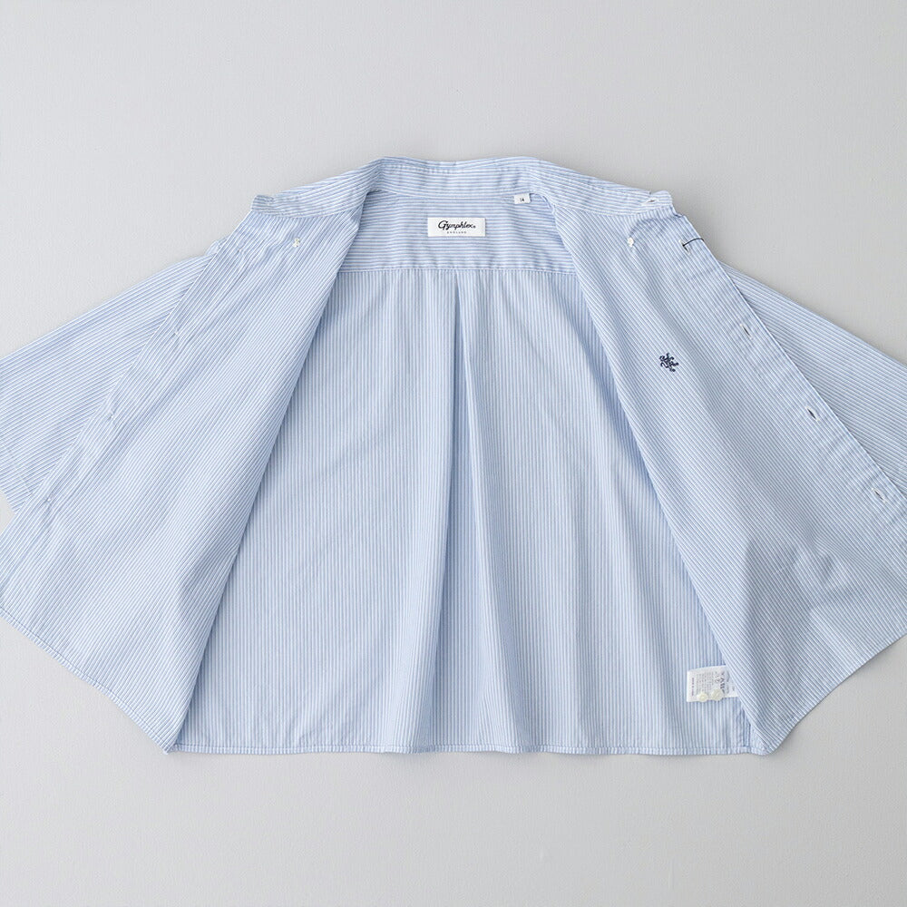 ジムフレックスコットンブロードショートボタンダウン半袖シャツSTRIPE(GY-B0367CBK)80/2STRIPESHORTB.D.SHIRTS/SGYMPHLEX(レディース)【2026春夏】*送料無料*【後払い決済不可】*