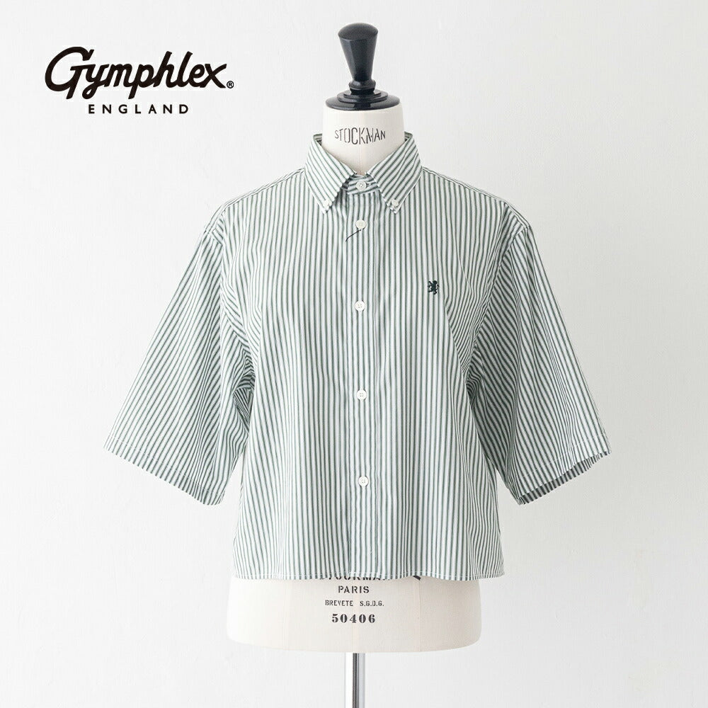ジムフレックスマルチストライプショートボタンダウン半袖シャツ(GY-B0367MTS)MULTISTRIPESHORTB.D.SHIRTS/SGYMPHLEX(レディース)【2026春夏】*送料無料*【後払い決済不可】*