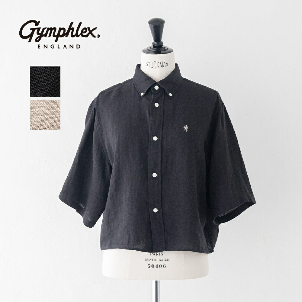 ジムフレックスリネンショートボタンダウン半袖シャツ(GY-B0367SKC)60SLINENDYEDCANVASSHORTB.D.SHIRTS/SGYMPHLEX(レディース)【2026春夏】*送料無料*【後払い決済不可】*