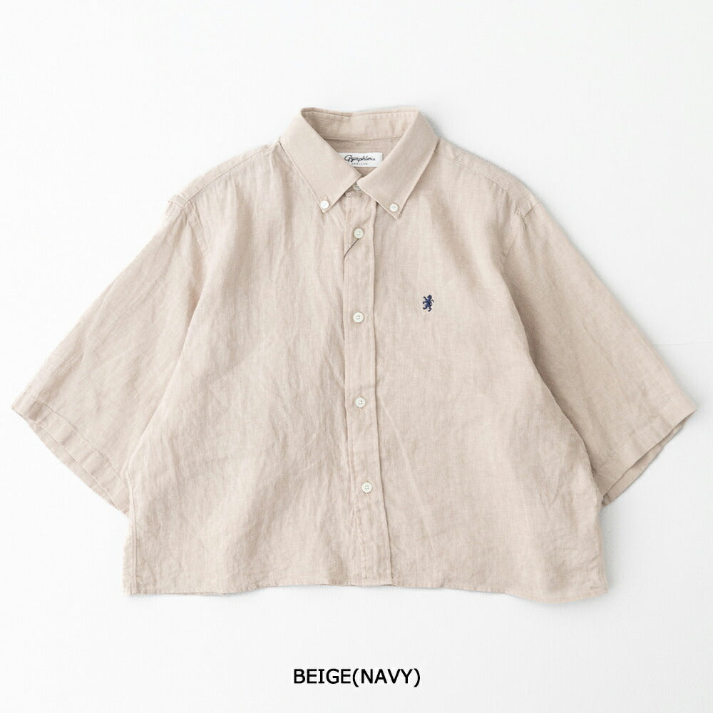 ジムフレックスリネンショートボタンダウン半袖シャツ(GY-B0367SKC)60SLINENDYEDCANVASSHORTB.D.SHIRTS/SGYMPHLEX(レディース)【2026春夏】*送料無料*【後払い決済不可】*