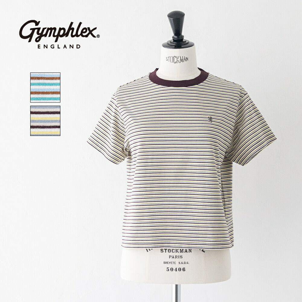 ジムフレックスマルチボーダークルーネック半袖Tシャツ(GY-C0444MST)40/2MULTISTRIPECREWNECKS/ST-SHIRTGYMPHLEX(レディース)【2026春夏】*送料無料*【後払い決済不可】*