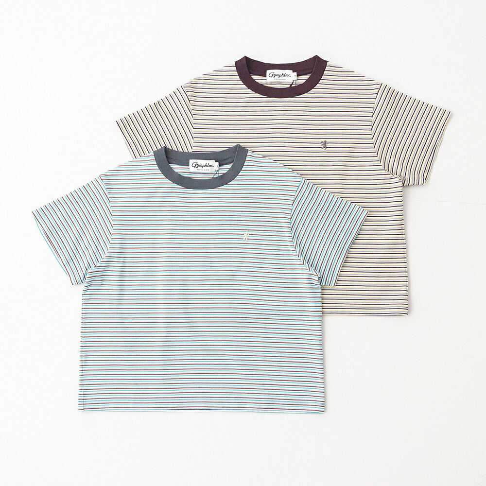 ジムフレックスマルチボーダークルーネック半袖Tシャツ(GY-C0444MST)40/2MULTISTRIPECREWNECKS/ST-SHIRTGYMPHLEX(レディース)【2026春夏】*送料無料*【後払い決済不可】*