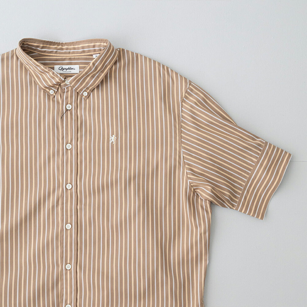 ジムフレックスコットンタイプライターストライプボタンダウンシャツ(GY-B0458ICT)50/1TYPEWRITERSTRIPESHORTSHIRTS/SGYMPHLEX(レディース)【2026春夏】*送料無料*【後払い決済不可】*