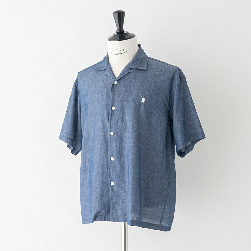 ジムフレックスシアーインディゴ半袖オープンカラーシャツ(GY-B0462AZK)SHEERINDIGOTWILLLAWNOPENCOLLARSHIRTS/SGYMPHLEX(メンズ)【2026春夏】*送料無料*【後払い決済不可】*